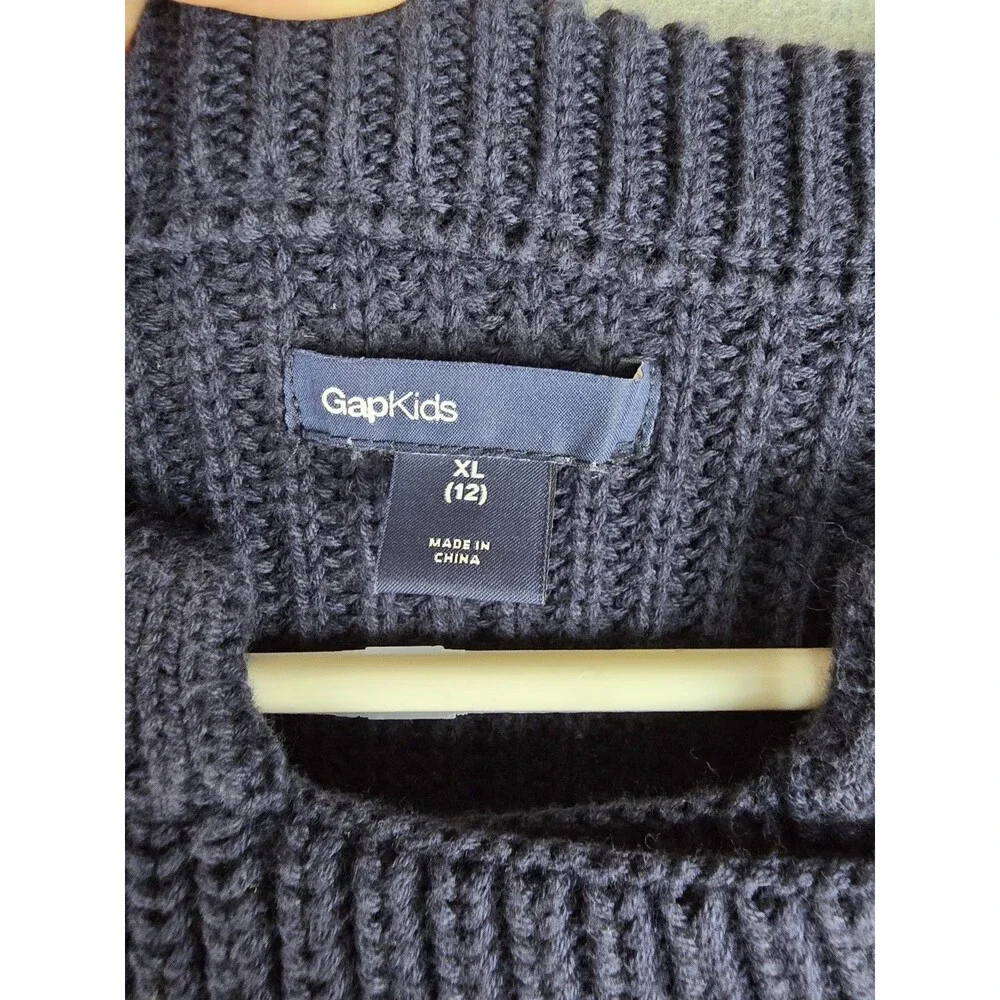 GAP Kids Double Breasted Sweater Jacket XL 12 Anchor Brass Buttons Preppy Navy